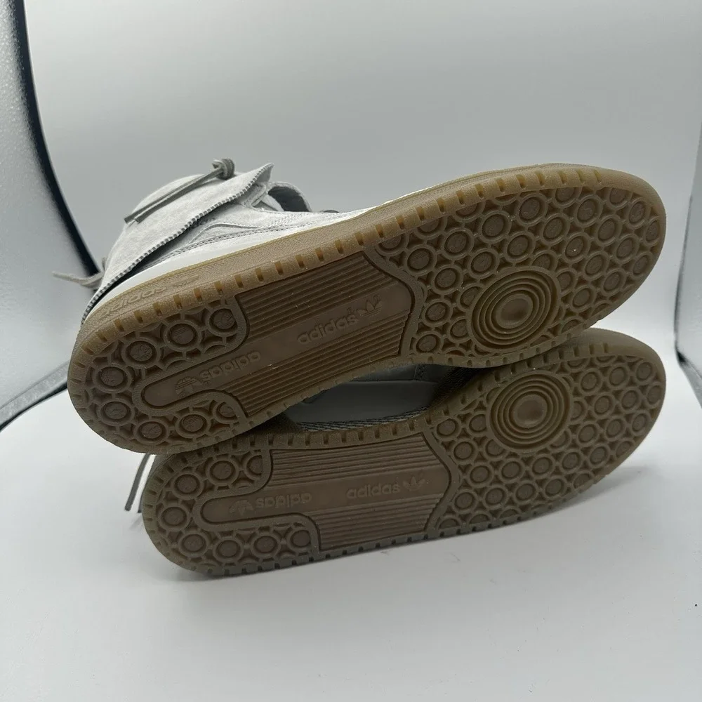 Adidas Forum Hi Moc Shoes Mens Sz 12 Stone Grey Clay Suede Sneakers‎ B27682